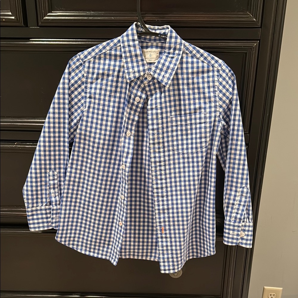 Crewcuts Blue & White Gingham Button-Down Shirt